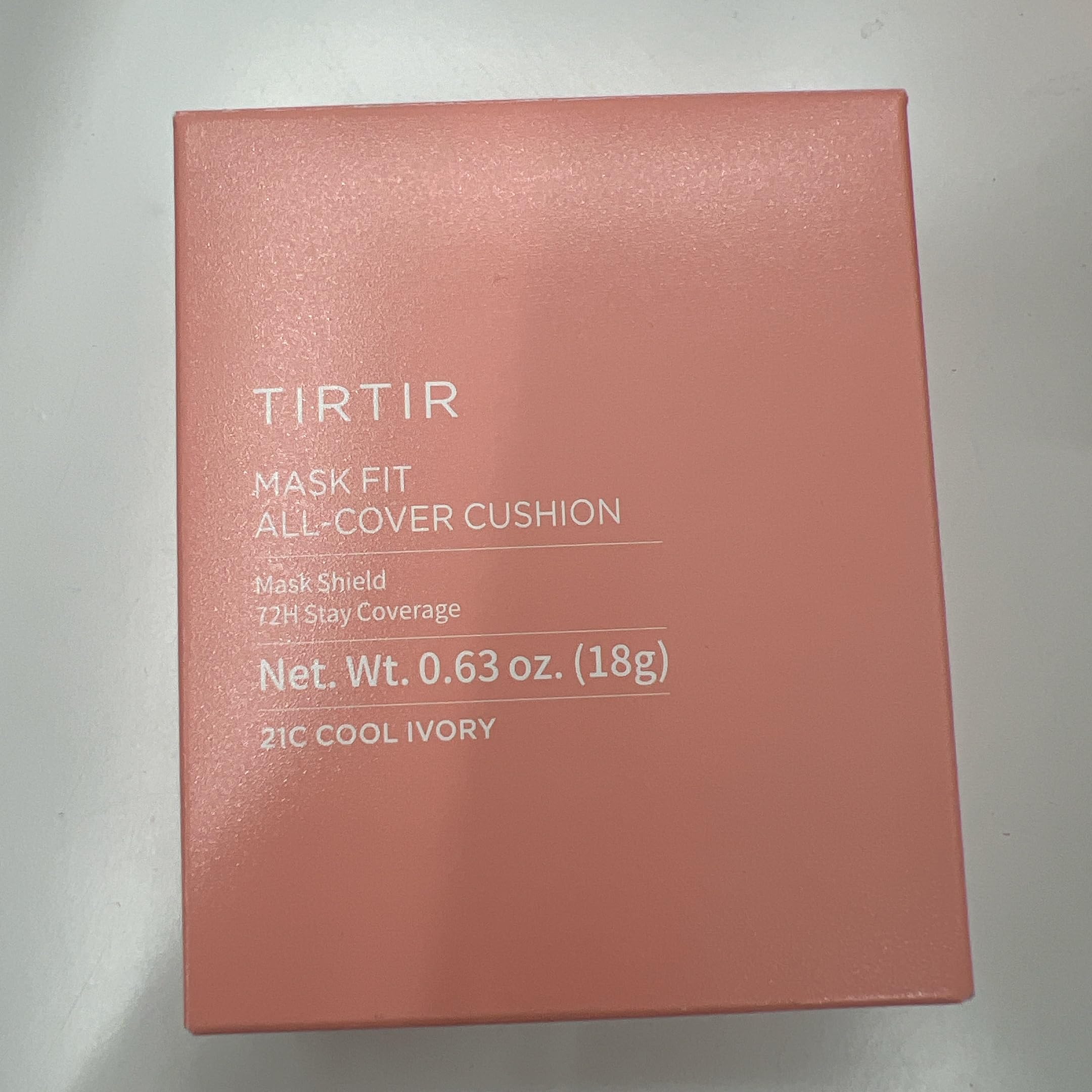 TIRTIR Mask Fit All Cover Pink Cushion Foundation graphic explains double shield technology