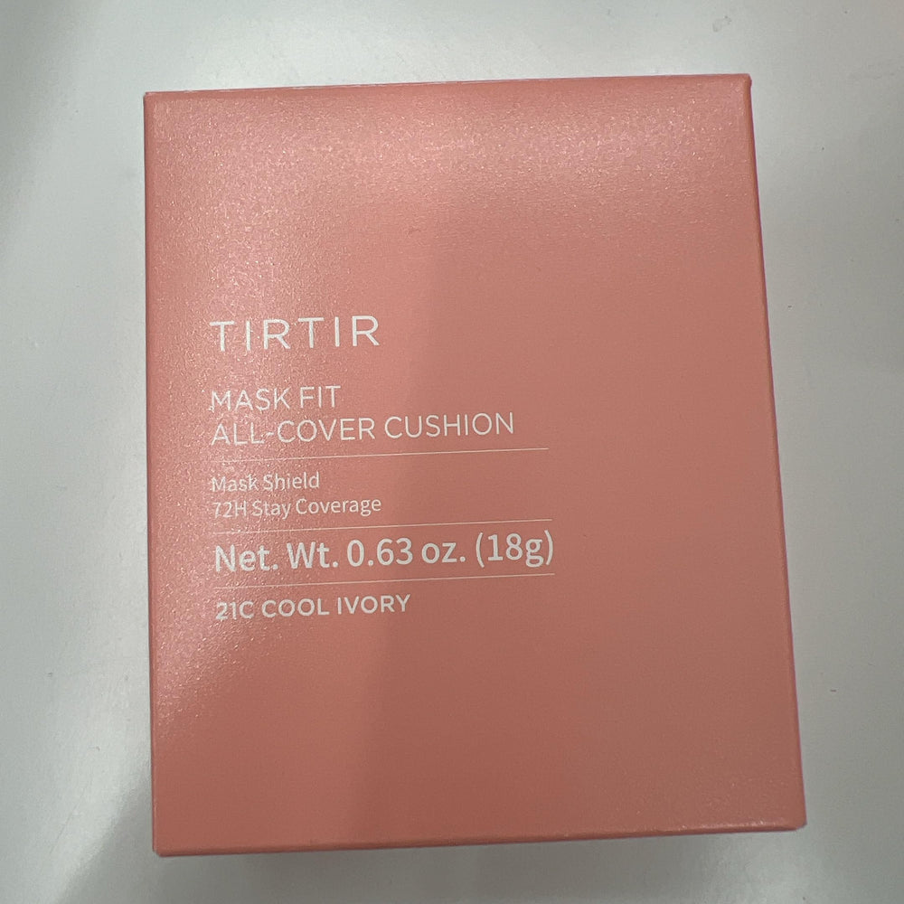 TIRTIR Mask Fit All Cover Pink Cushion Foundation graphic explains double shield technology