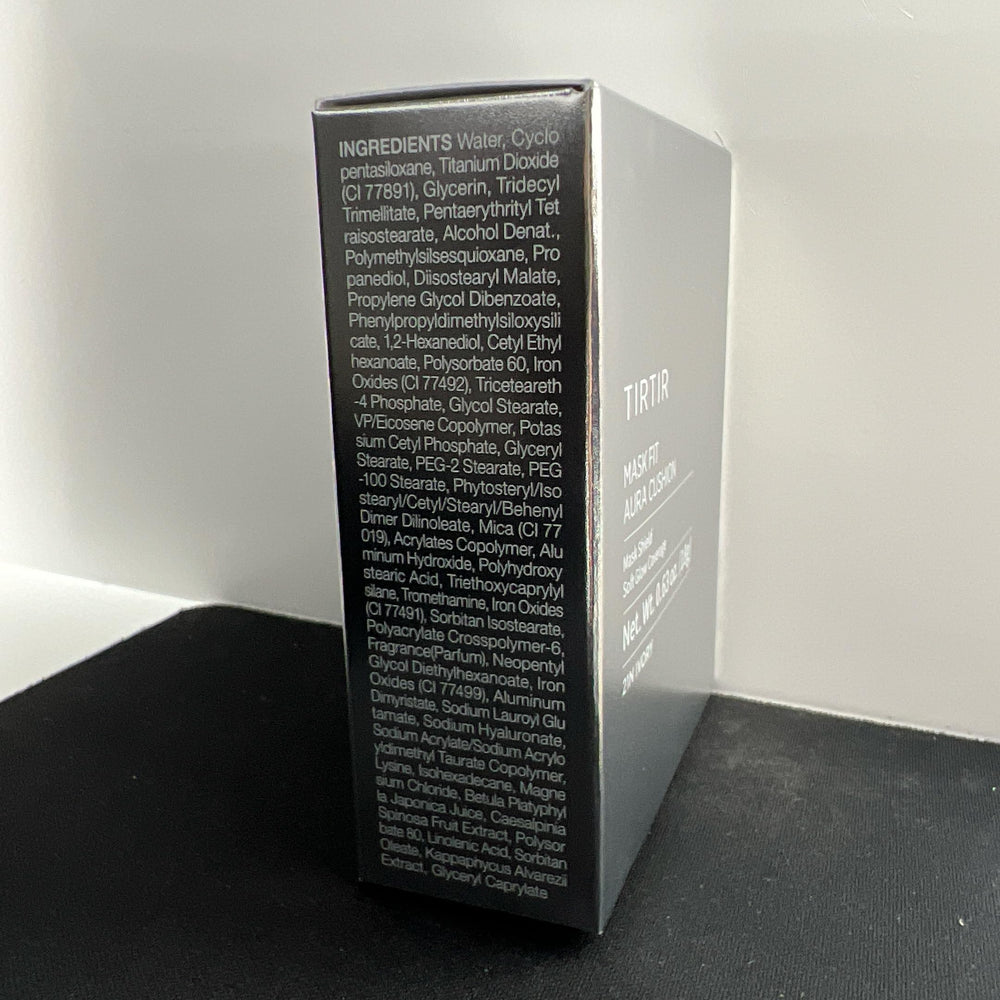 TIRTIR Mask Fit Aura Silver packaging detail highlights premium cushion design.
