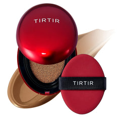 TIRTIR Mask Fit Red Cushion bottle close-up for premium packaging and on-the-go touch-ups