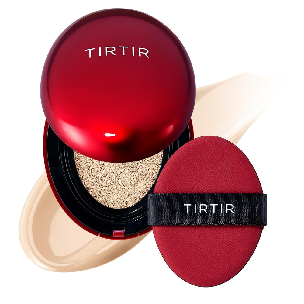 TIRTIR Mask Fit Red Cushion bottle highlights buildable coverage for a skin-like finish