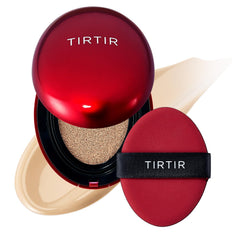 TIRTIR Mask Fit Red Cushion compact close-up highlighting smooth coverage for glass skin.