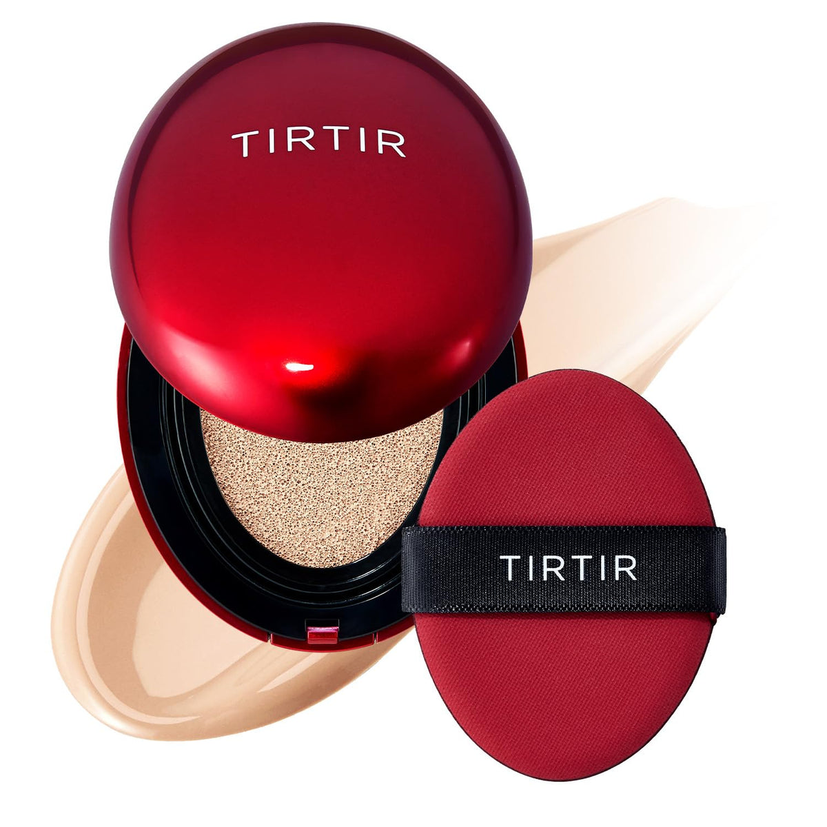 TIRTIR Mask Fit Red Cushion compact showcases wide shade range for glass-skin coverage.