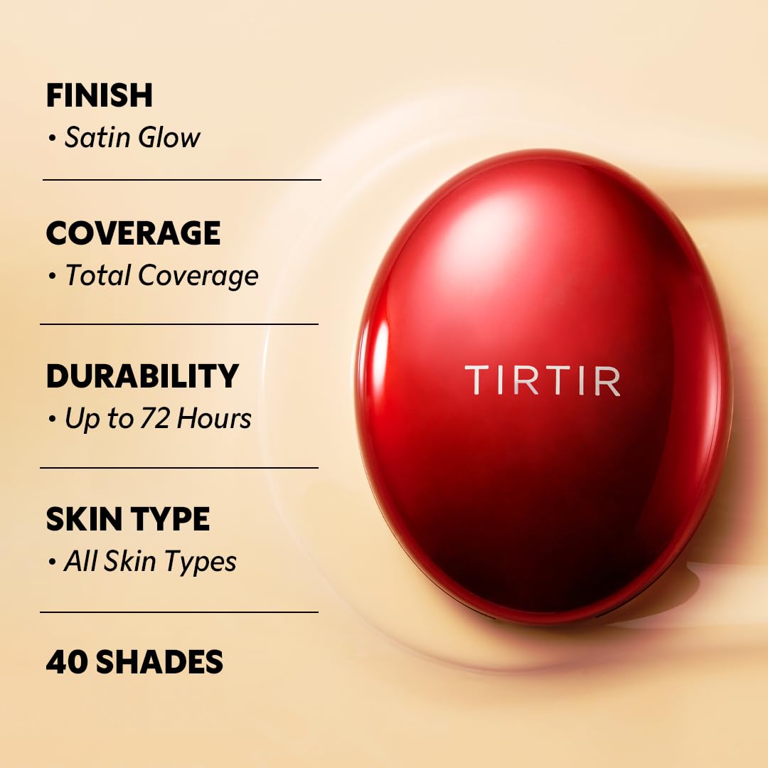 TIRTIR Mask Fit Red Cushion satin glow finish for radiant skin.