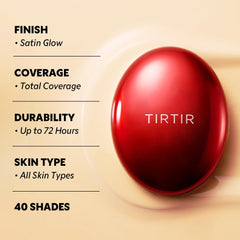 TIRTIR Mask Fit Red Cushion shade 23N Sand swatch shows natural tone.