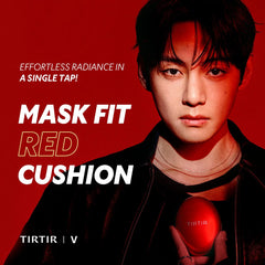 TIRTIR Mask Fit Red Cushion shade porcelain 17C swatch demonstrates skin-tone match for porcelain skin