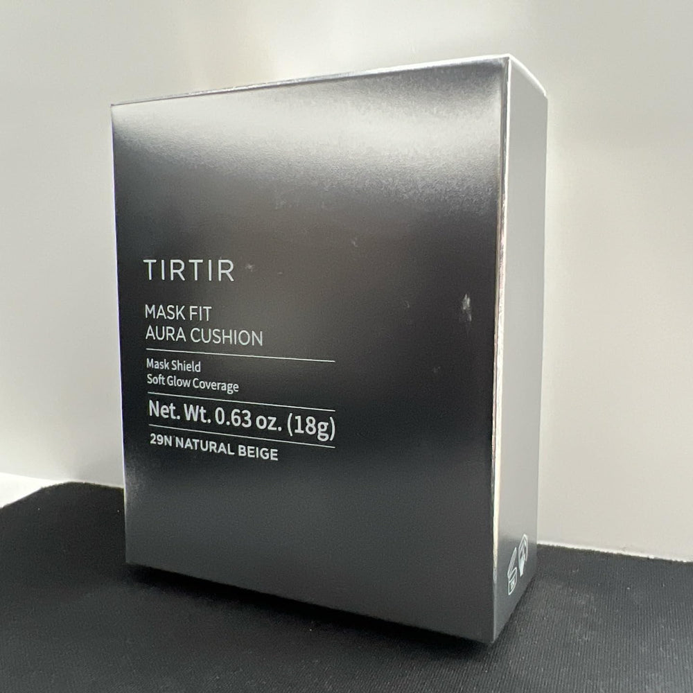 TIRTIR Mask Fit Aura Silver Cushion bottle closeup highlights hydrating glow