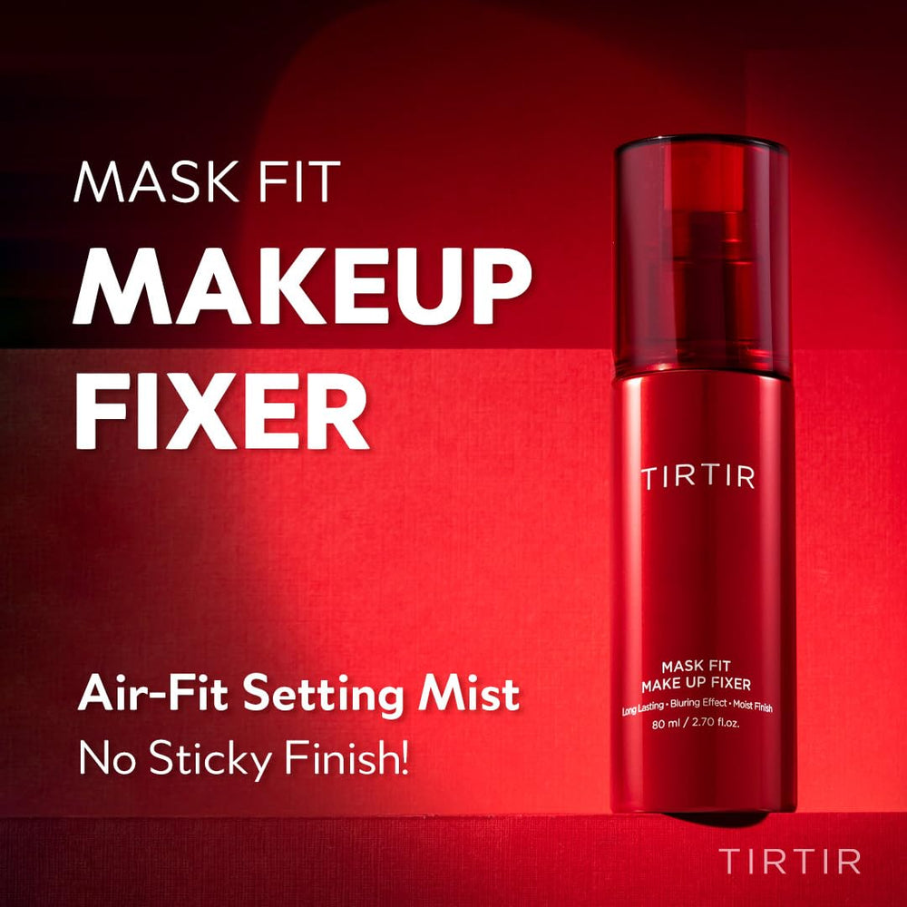 Close-up of applying TIRTIR Mask Fit Fixer for a seamless finish.