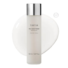 TIRTIR Milk Skin Rice Toner bottle close-up showing hydrating formula for smooth skin