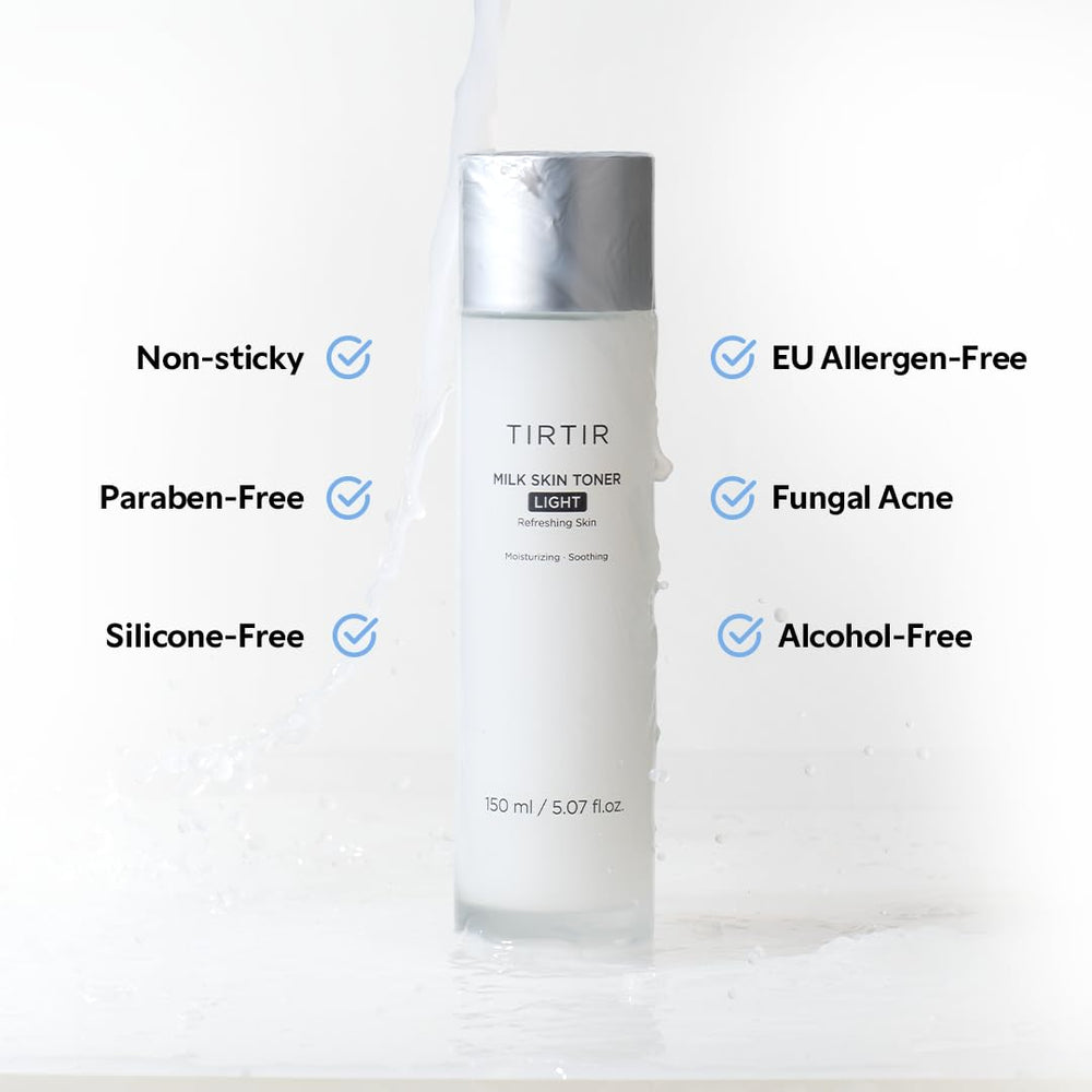 TIRTIR Milk Skin Rice Toner Light with Niacinamide and Panthenol ingredients for balanced tone.