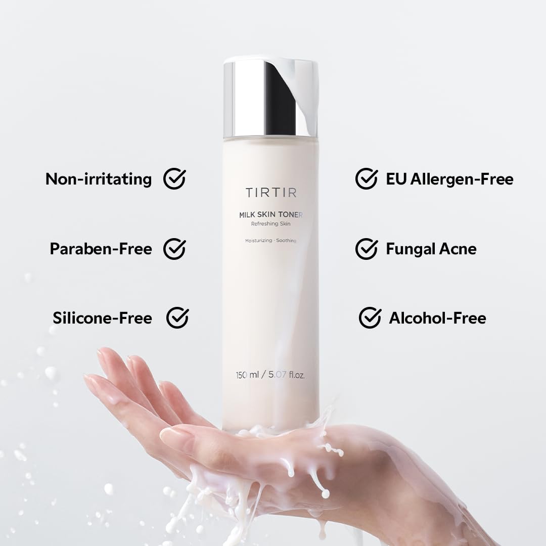 TIRTIR Milk Skin Toner with rice bran extracts calming the skin