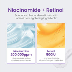 TIRTIR Niacinamide serum texture swirl shows lightweight, fast-absorbing formula.
