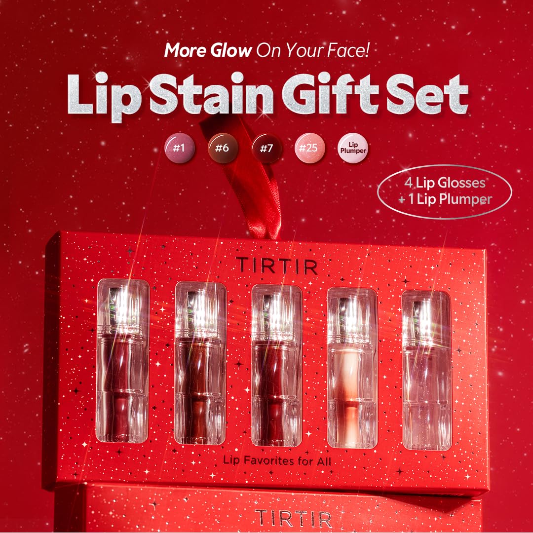 TIRTIR plumping glow finish gloss swatch shows hydrated, radiant lips.