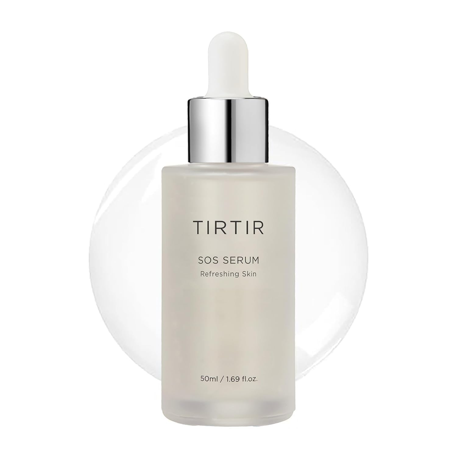 TIRTIR SOS Serum bottle closeup showcasing hydration-focused formula for daily use