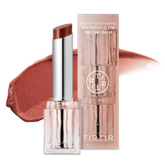 TIRTIR Waterism Glow Melting Balm 04 Fig Peach application swatch boosts hydration for radiant pout.