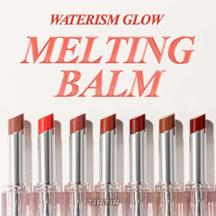 TIRTIR Waterism Glow Melting Balm 04 Fig Peach swatch shows natural color and subtle glow.