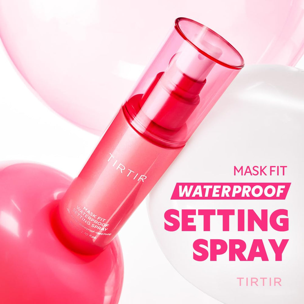TIRTIR setting spray mist during application for long-lasting hold.