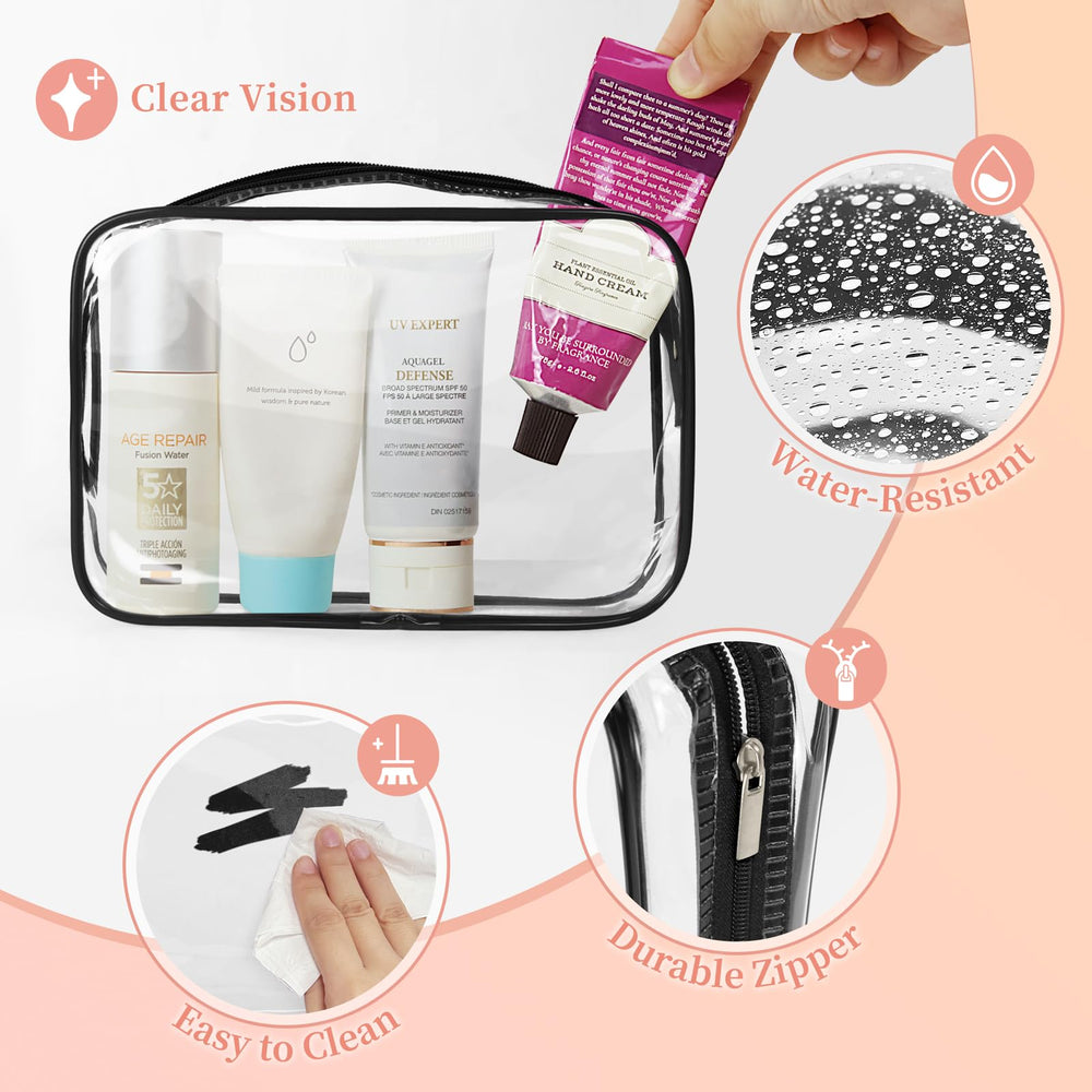 TISRATOK medium makeup bag 7x4 inches—compact organizer for daily carry-on items.