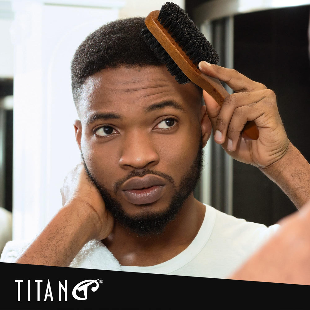 Titan professional-grade brush used by barbers and at home.