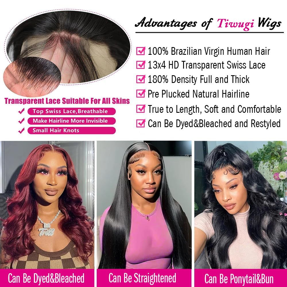 Tiwugi pre-plucked bleach knots highlight natural-looking hairline and easy parting.