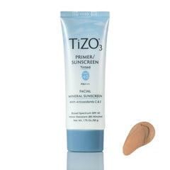 TiZO3 mineral sunscreen with sheer tint for lightweight UVA/UVB protection and a natural finish.