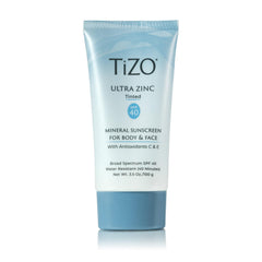 TIZO Ultra Zinc tinted sunscreen bottle ready for daily SPF 40 protection.