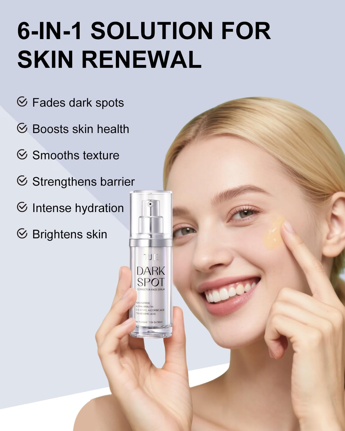 TJE Dark Spot Serum hydration glow demonstrates skin moisture