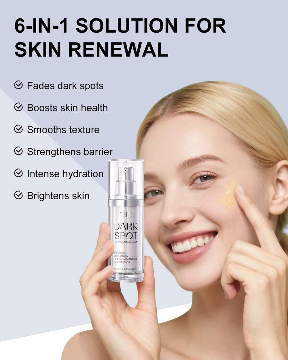 TJE Dark Spot Serum hydration glow demonstrates skin moisture