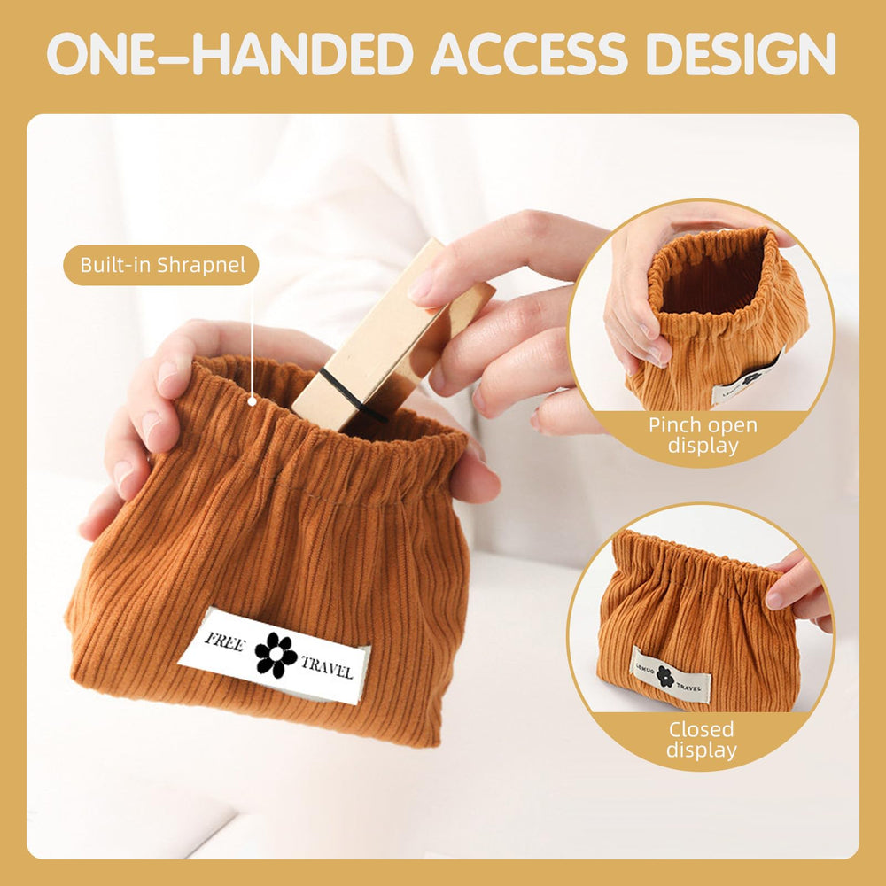 TJJII Corduroy storage bag caramel crunch demonstrates durable easy-clean organization for daily use