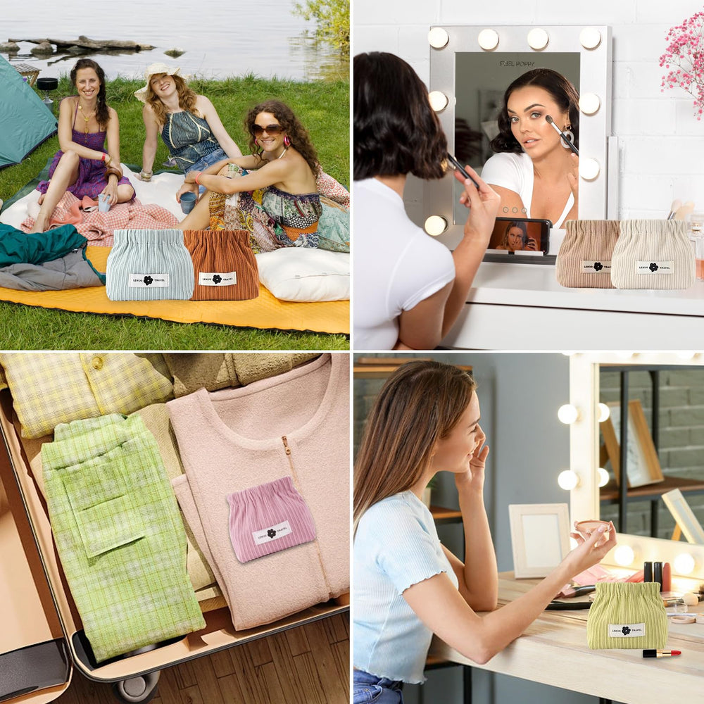 TJJII Corduroy storage bag cozy cashmere shows versatile storage for cosmetics and personal items