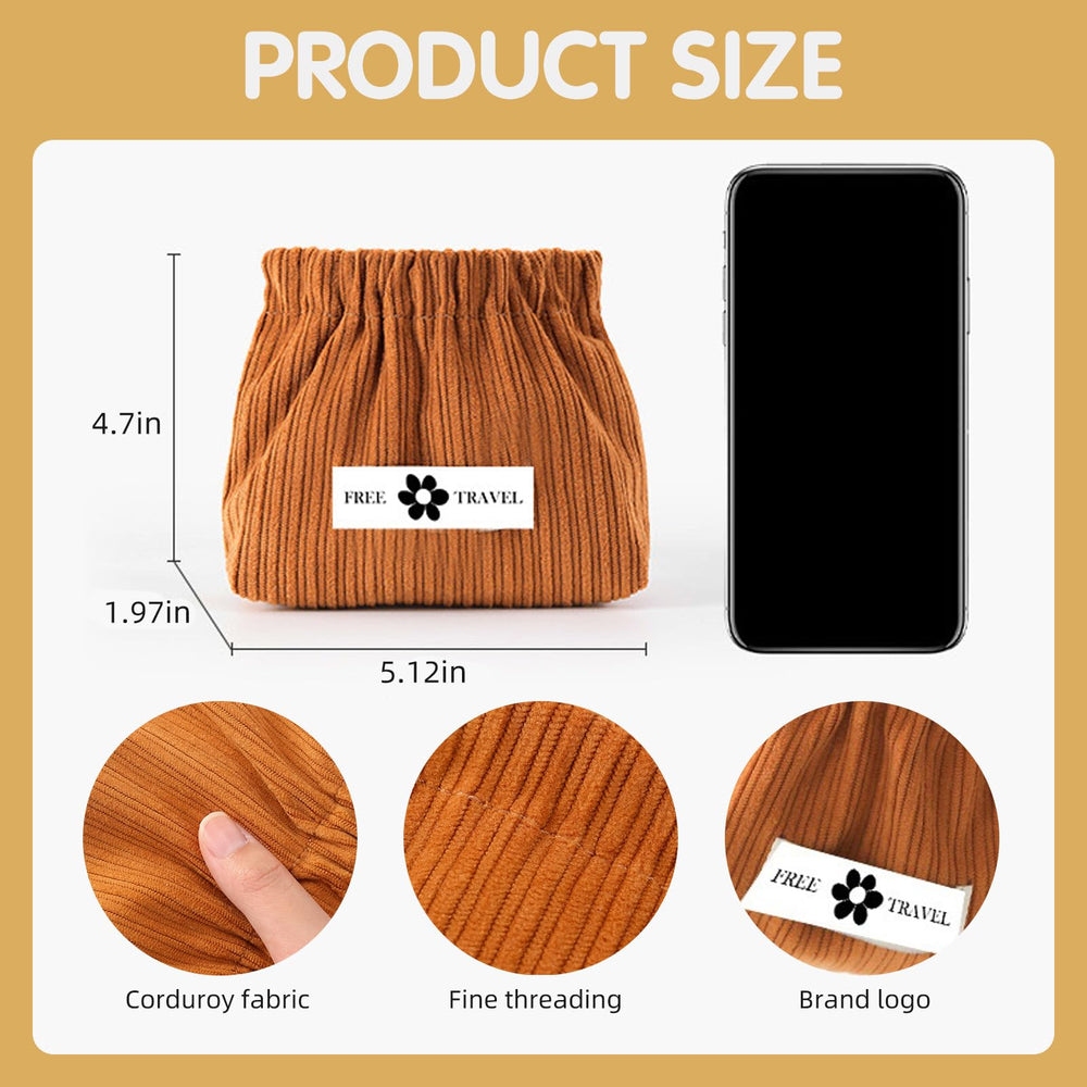 TJJII Corduroy storage bag mint breeze holds lipsticks and small items at a glance