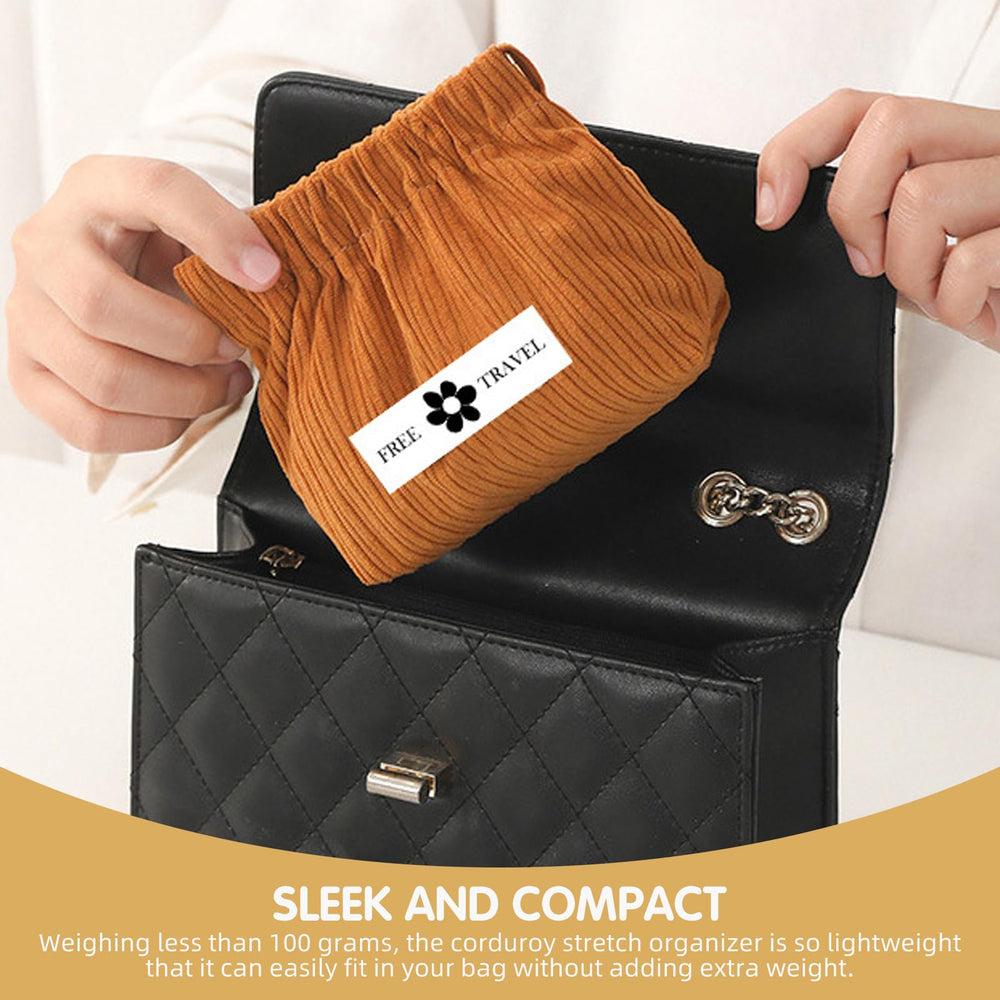 TJJII Corduroy bag travel essentials keeps cords and small items neatly together