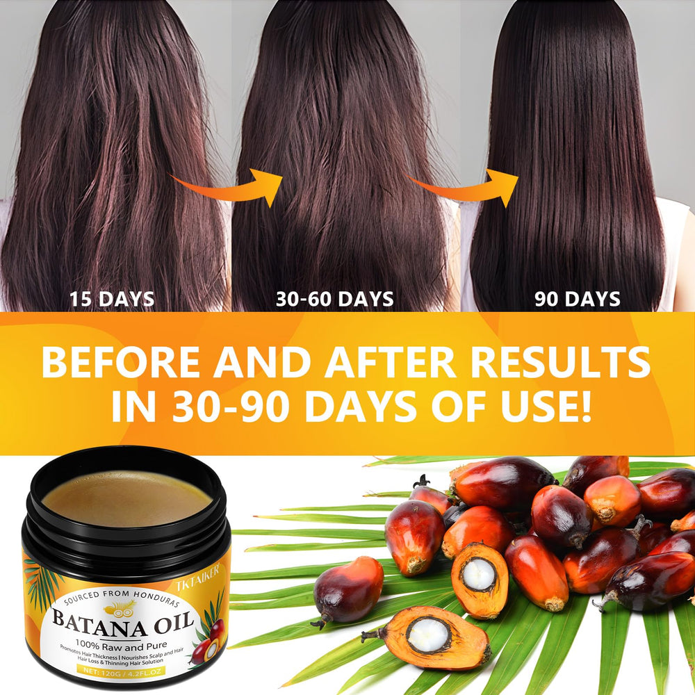 TKTALKER Batana Oil pour—boosts moisture and scalp hydration for soft, manageable hair.