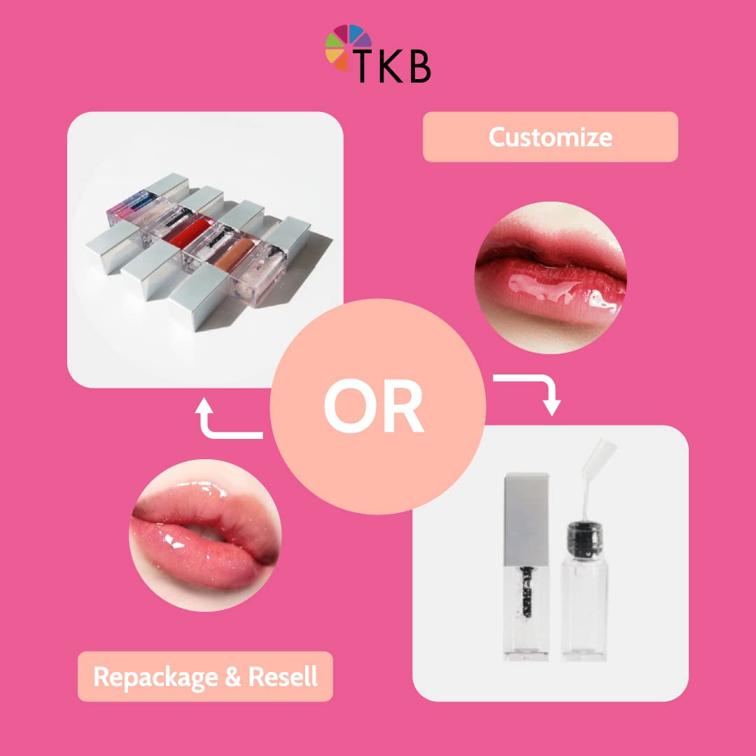 TKB Lip Gloss Base Flexagel M ingredient label detail emphasizing vegan cruelty-free formulation.