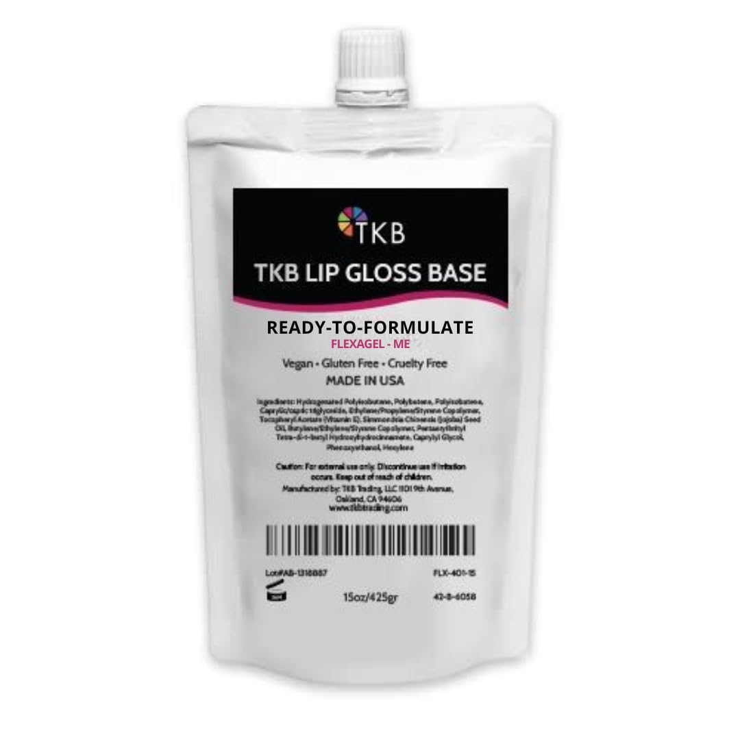 TKB Lip Gloss Base clear bottle pour shows crystal shine for DIY gloss