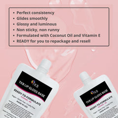 TKB Lip Gloss Base glide-on swatch shows smooth application
