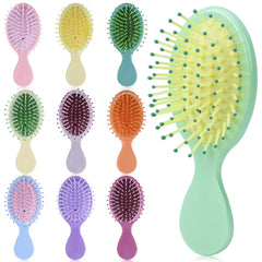 TKOnline 10-pack small hair brush pack-front showing colorful mini brushes for travel detangling.