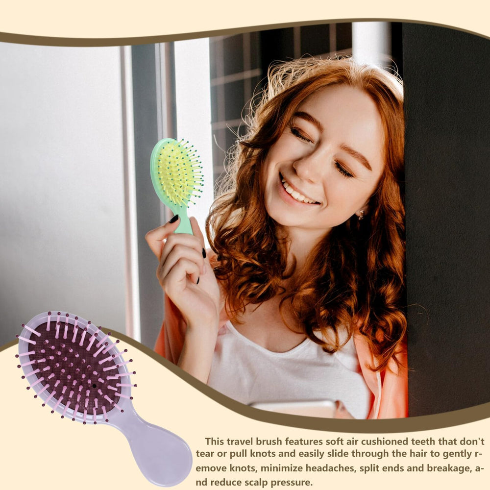 TKOnline colorful hair brushes multi-pack showcasing ten color options for family routines.
