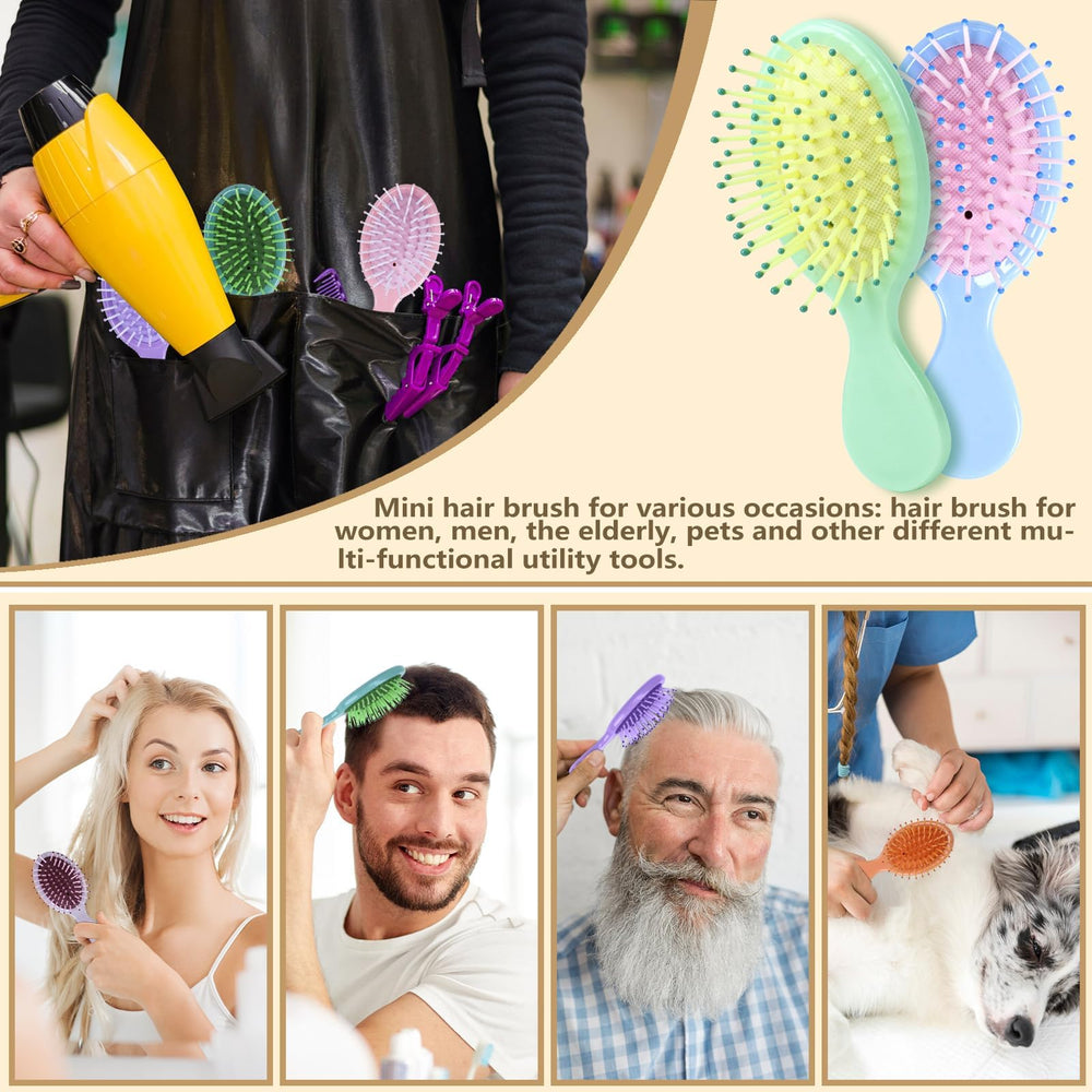 TKOnline travel-friendly hair brush side-view demonstrating ergonomic oval shape.
