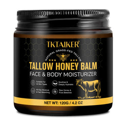 TKTALKER beef tallow moisturizer jar delivers deep hydration for dry skin.