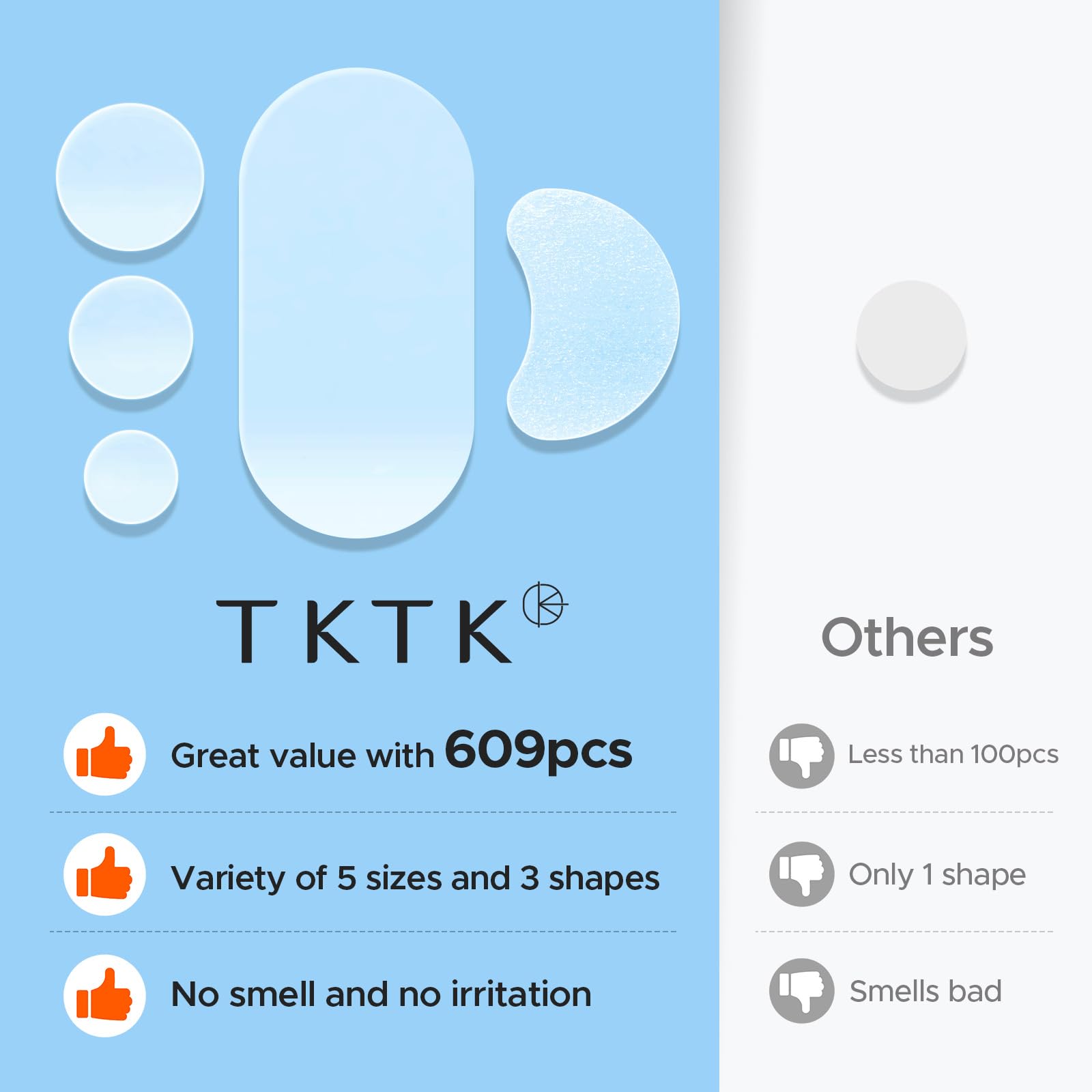 TKTK patches apply easily and stay in place for overnight treatment.