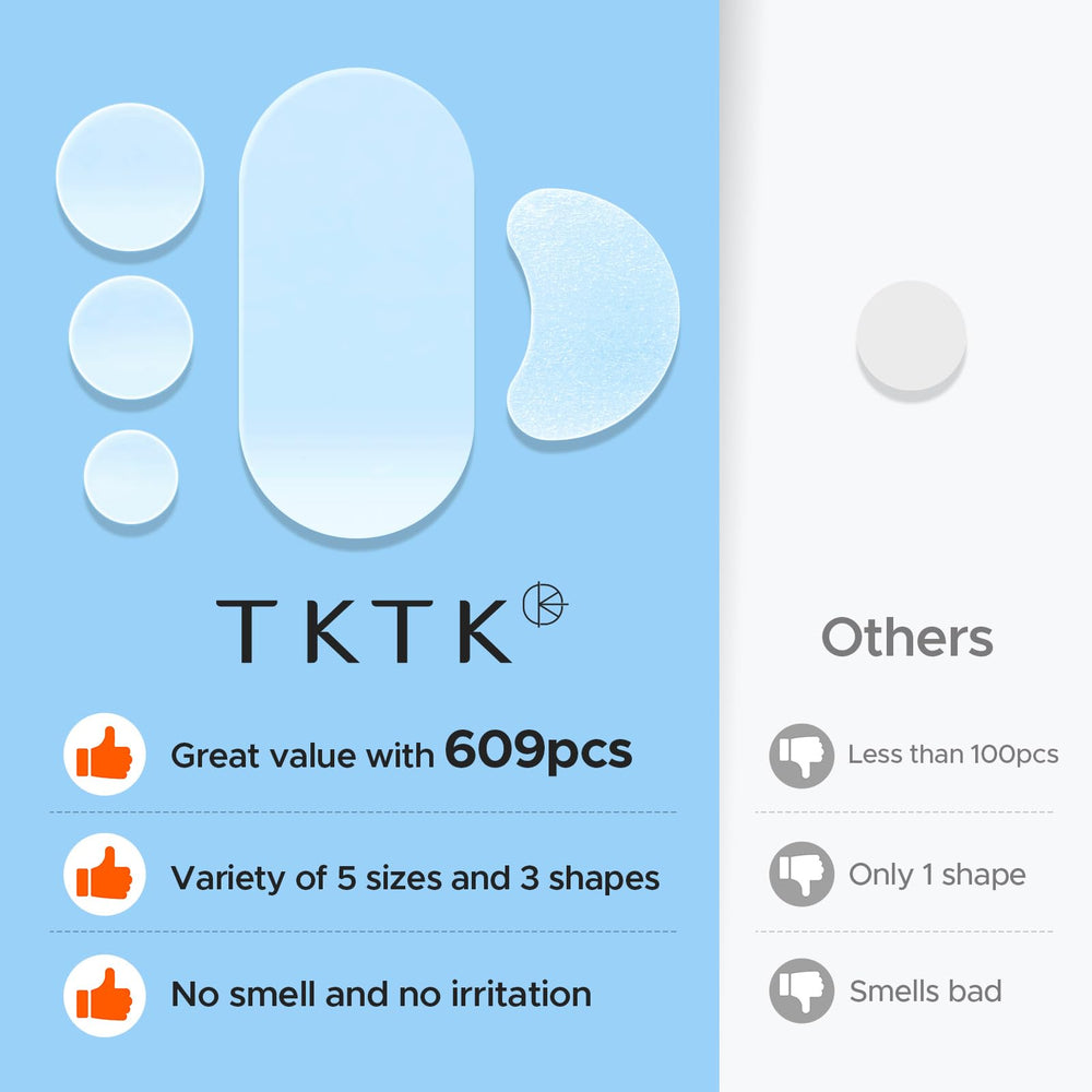 TKTK patches apply easily and stay in place for overnight treatment.