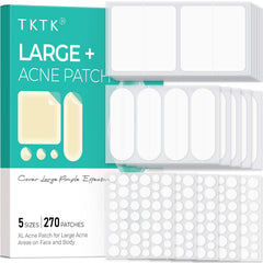 TKTK hydrocolloid 45x45mm square patch for large acne areas, discreet wear.
