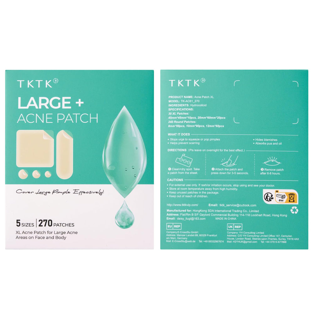 TKTK overnight-use hydrocolloid patches for discreet, all-night wear.