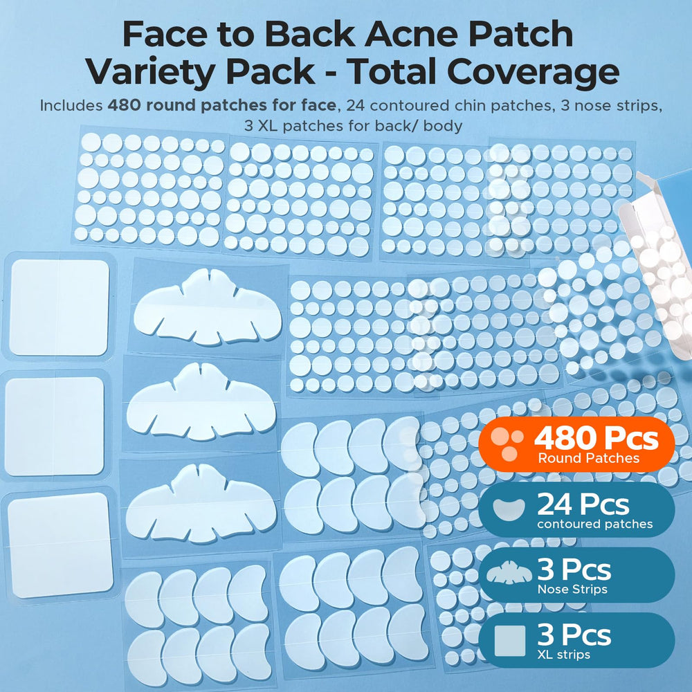 TKTK Pimple Patches contoured patches for chin and nose bridge.