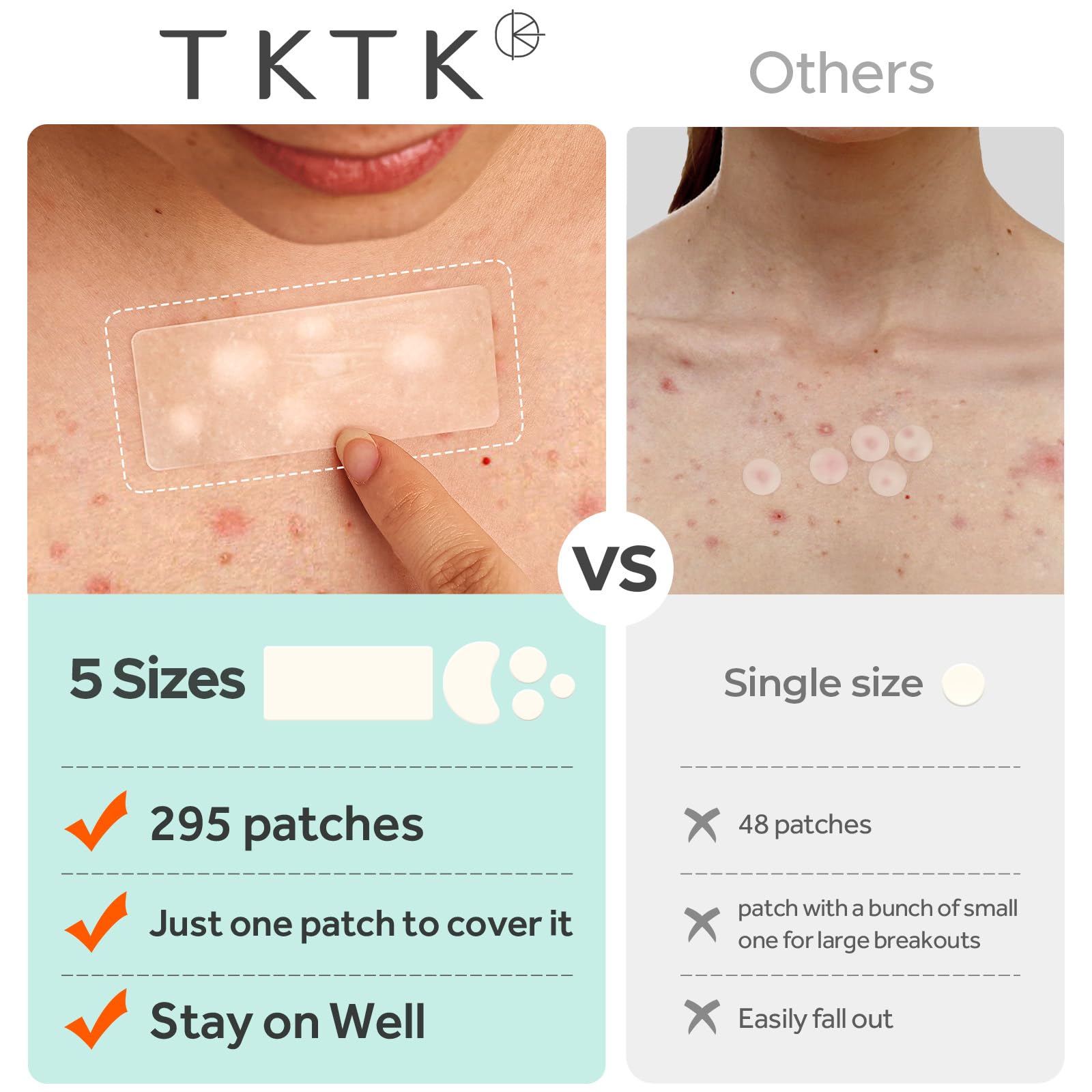 TKTK patches cut-to-fit demonstrate contour around nose, chin.
