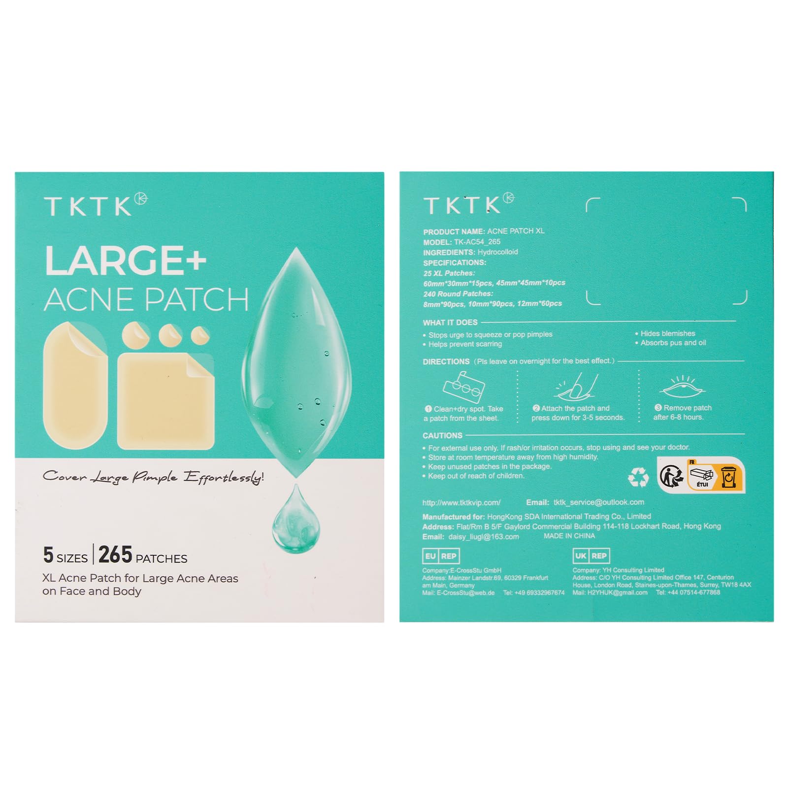 TKTK individually wrapped patches are convenient for on-the-go care.