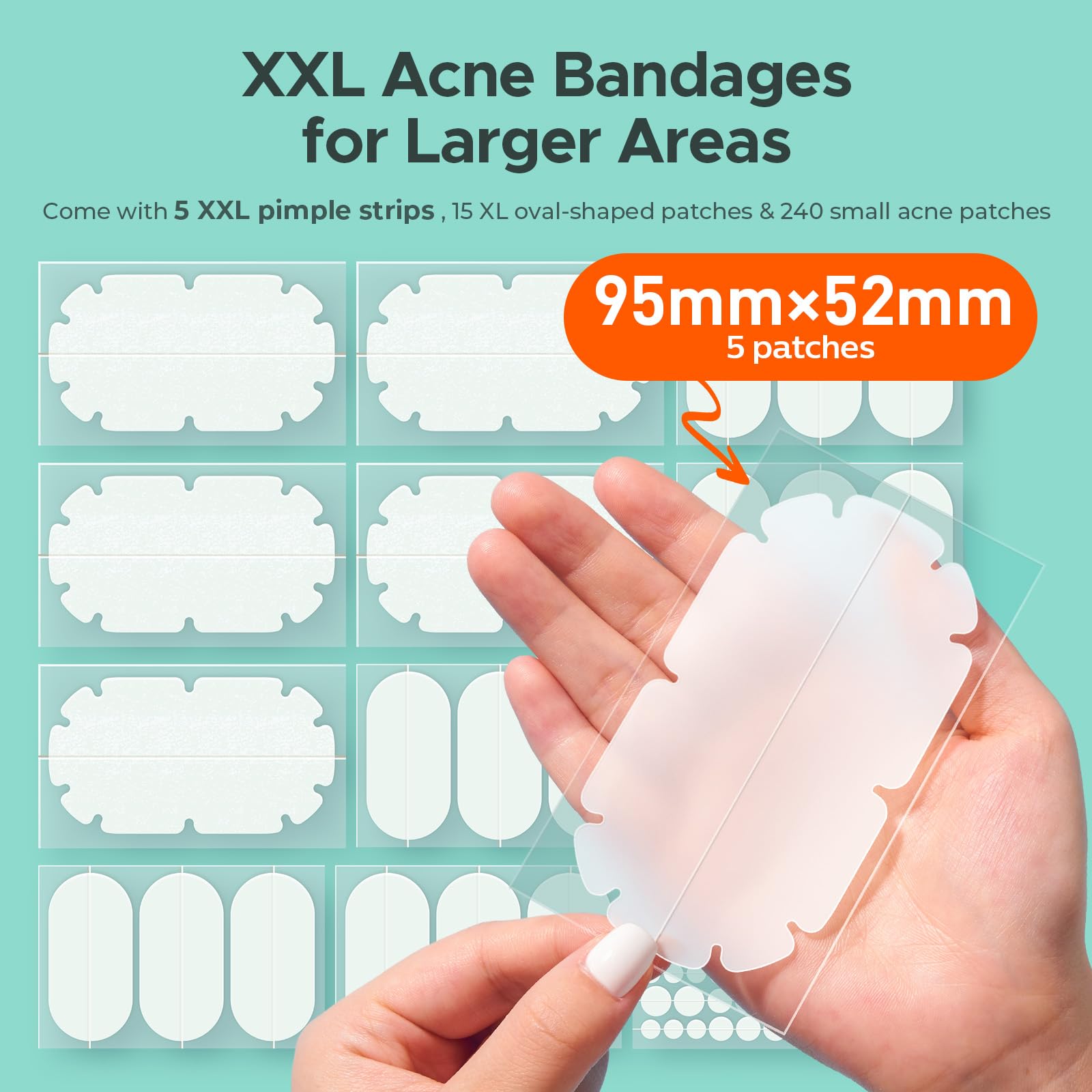 TKTK XXL body patch on chest provides broad coverage during daily activity.