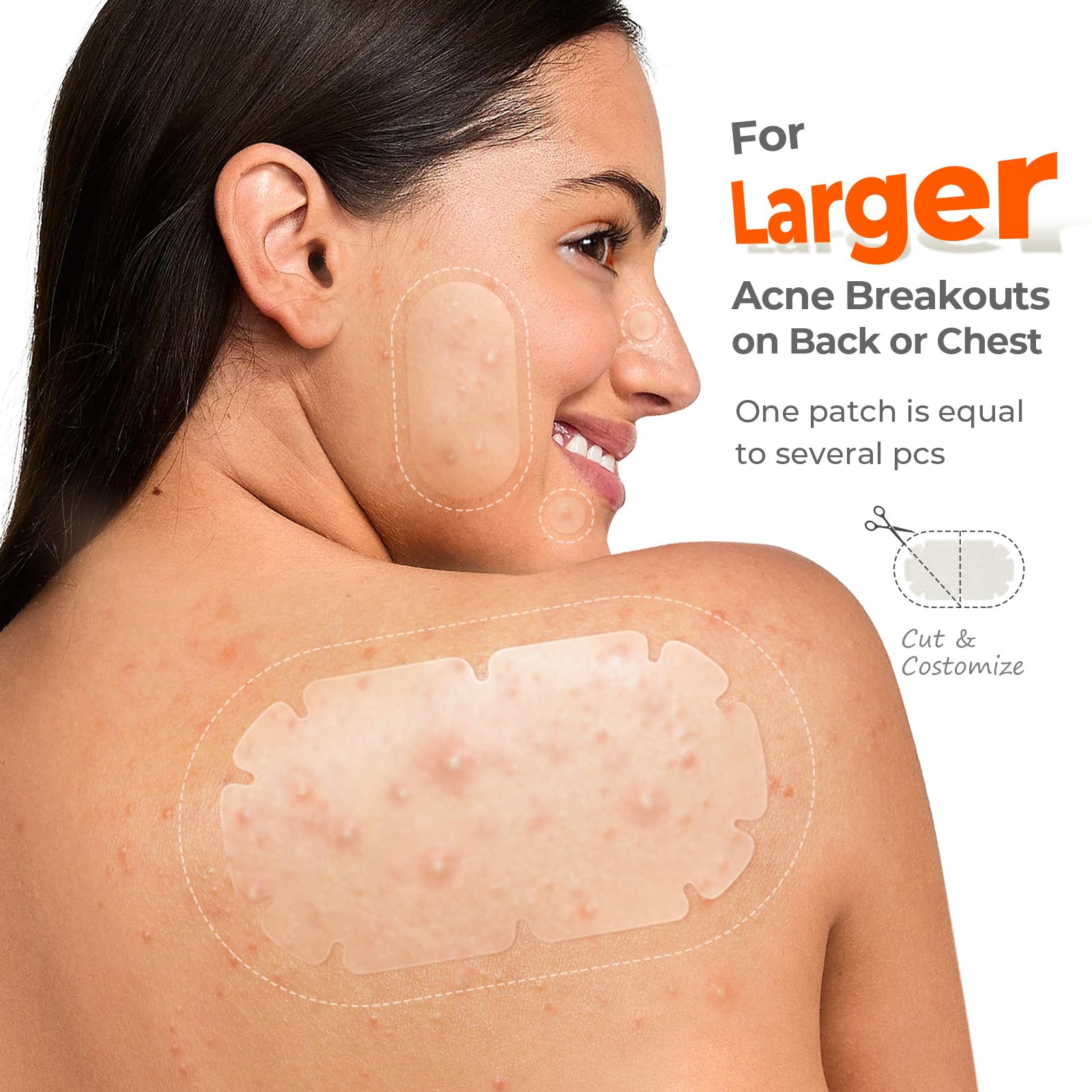 TKTK XXL body patch on shoulder designed to follow body curves for comfortable wear.