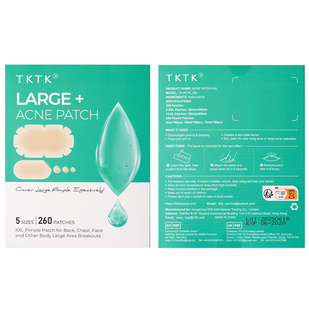 TKTK XXL patch application-on-body easy-to-use patch that stays in place during movement.